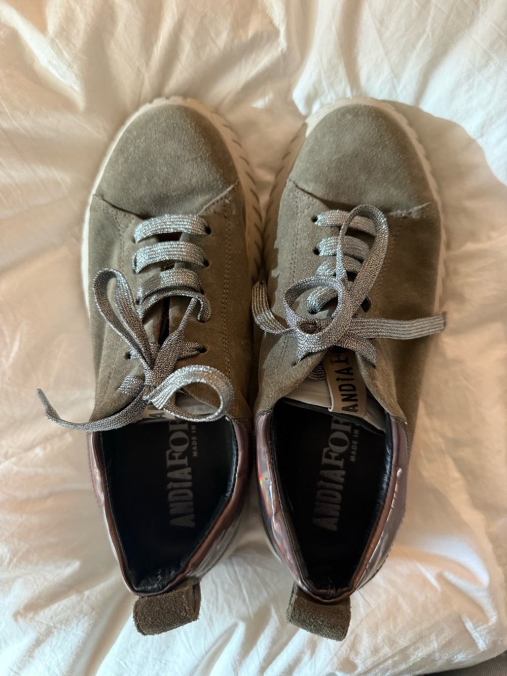Olive Suede Women's Low-Top Sneakers